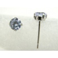 K14WG　キュービックラベンダ ピアス4mm 彼女 誕生日 ジュエリー アクセサリー ∞ jka655