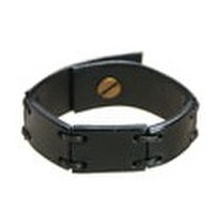 N0035 ： レザーブレスレット 『 sambung 』　ブラック（女性用）