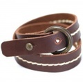 N0131 ： レザーブレスレット 『 putar-ring 』　ブラウン（女性用）