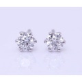 Pt900＆チタン ダイヤモンド(0,176ct/0.178ct D SI-1 3EX H&C） ピアス