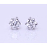 Pt900＆チタン ダイヤモンド(0,176ct/0.178ct D SI-1 3EX H&C） ピアス