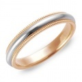 Pt950 ＆ K18RG　ミルグレイン・コンビネーションマリッジリング（結婚指輪）3mm ( T030H178N3*02)
