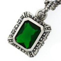 ROYAL ORDER(ロイヤルオーダー)　スクエアストーンペンダント　グリーン　SP78-GR