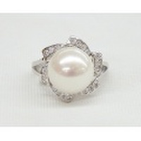 SS 淡水パール＆CZ デザイン リング Part16