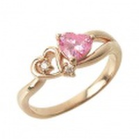 SV925　ダブルハートリング（ピンクゴールドコーティング）95-2343p