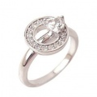 SV925　プチハート＆サークルリング（プラチナコーティング）95-2334-ｈ