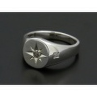 SYMPATHY OF SOUL（シンパシーオブソウル）　Oval Signature Ring - Silver w/Ash Diamond（オーバルシグネチャーリング - シルバー w/アッシュダイヤモンド）