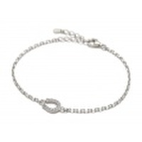 SYMPATHY OF SOUL（シンパシーオブソウル）　Small Horseshoe Chain Bracelet - Silver w/CZ（スモールホースシューチェーンブレスレット - シルバー w/キュービックジルコニア）