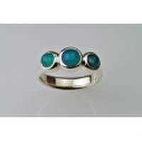 Sea Blue Chalcedony Silver Ring