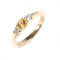 baby’s ring - K18 一連脇メレダイヤ - 11月 シトリン