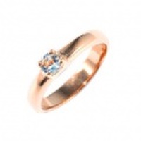 baby’s ring - K18PG 一連一石 - 3月 アクアマリン