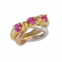 baby’s ring - K18トリプレット三石 - 7月 ルビー