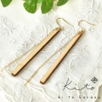 kito（キト）木製 ピアス 1 両耳用 白樺 6cm 14KGF フィンランド製 KITO01