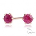 me.luxe 　K10PG ルビー/誕生石1粒石ピアス（ピンクゴールド）95-0727