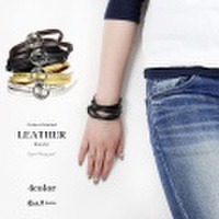 【66%OFF】ラップ レザー ブレスレット レディース メンズ 皮 革 本皮 本革 ブレス アンクレット アクセサリー
