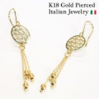 【ORO ETERNO】18金ピアス 18K K18ドロップピアス フックピアス イエローゴールド ホワイトゴールド (EA2693-EB2786）イタリアンジュエリー【ギフト】【送料無料】【ラッピング無料】【参考小売価格120,000円】