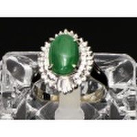 【PT900　プラチナ】 指輪　リング　ヒスイ2.34ct　ダイヤモンド0.51ct 10号　7.0g　レディース　31029-0　ジュエリー　人気