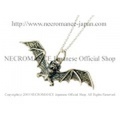 【ネクロマンス NECROMANCE】 シルバーフライングバットネックレス Silver Flying Bat Necklace コウモリ 蝙蝠