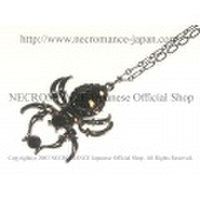 【ネクロマンス NECROMANCE】 ドロップブラックスパイダーネックレス Drop Black Spider Necklace ＜ブラック/Black/黒＞ 蜘蛛