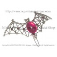 【ネクロマンス NECROMANCE】 バットヘアークリップ Bat Hairclip ＜ピンク/Pink/桃色＞ 蝙蝠 コウモリ