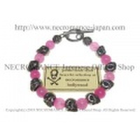 【ネクロマンス NECROMANCE】 ピンクジェイド スカルブレスレット Pink Jade Skull Bracelet 翡翠 桃簾石 骸骨