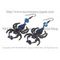 【ネクロマンス NECROMANCE】 ラージドロップブルースパイダーピアス Large Drop Blue Spider Pierce ＜ブルー/Blue/青＞ 蜘蛛