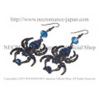 【ネクロマンス NECROMANCE】 ラージドロップブルースパイダーピアス Large Drop Blue Spider Pierce ＜ブルー/Blue/青＞ 蜘蛛
