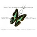 【ネクロマンス NECROMANCE】リアルバタフライウィングネックレス Real Butterfly Wing Necklace ＜アオスジアゲハ＞ 蝶々 羽