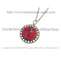 【ネクロマンス NECROMANCE】レッドヴァンパイア義眼ブラスハートネックレス Red Vampire Glass Eye Brass heart Necklace 吸血鬼 目玉