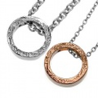 【ペア販売】ステンレススチール ペア ペンダント Iセット チェーン付き ハワイアン リング [ステンレスペンダント] 送料無料