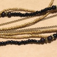 【メール便OK】シャンティ5連ロングネックス（ブラック）