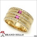 ソニアリキエル リング 750YG ルビー0.20ct ダイヤモンド0.21ct 指輪 12号 総重量9.8g SONIA RYKIEL 極美品 [120216]