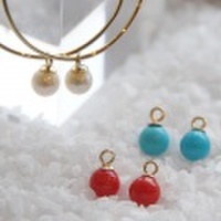 【送料無料】 K18 Color stone pierce charm/4mm （カラーストーンピアスチャーム/4mm）