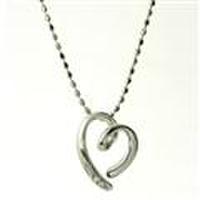 【送料無料】K10ホワイトゴールドダイヤモンドハートネックレス0.01ｃｔ