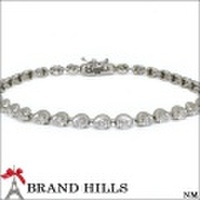 K18WG ダイヤモンド2.00ct テニスブレスレット 総重量10.9g 美品 [120143]