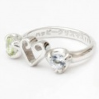 お守りんぐ　ホワイトゴールド　ペアハート　ネックレス付※誕生石を2つ選べ、メッセージも入れられる世界でたった1つの記念品