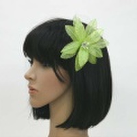 わけあり髪飾り・パーティー・結婚式・淡いグリーンの髪飾り・ky-b27-wakaba