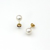 アコヤ真珠　パールピアス直結ゴールド　約7mm　AKP0070