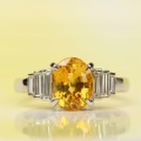 イエローサファイア 2.72ct リング・指輪 11号 Pt900プラチナ 中央宝石鑑別書 【中古】 (255664)