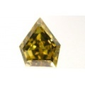 イエローダイヤモンド ルース 0.190ct 【 シールド・ステップ・カット。ウコン(ターメリック)のような渋いイエローです 】