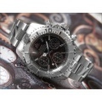 エルジン ELGIN 腕時計 クロノグラフ FK1120S-B 黒 メタルベルト