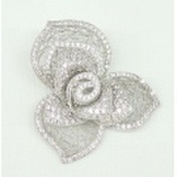 キュービックジルコニア　ローズモチーフ ブローチ