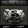 クリックポストのみ送料無料！ シルバーリング 指輪 髑髏 スカル トライバルファイアー シルバー925 Silver Ring Skull Tribal Fire (ID sr0781r261)