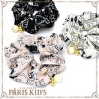 シュシュ ねこ ネコ 猫 ヘアアクセサリー ヘアアクセ チャーム付き ヘアゴム シュガーパール アイボリー ピンク ブラック colpo