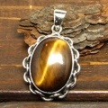 シルバー925 タイガーアイハンドメイドペンダントトップ ST-027