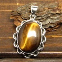 シルバー925 タイガーアイハンドメイドペンダントトップ ST-027