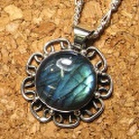 シルバー925 ラブラドライトハンドメイドペンダントトップ ST-119