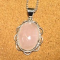 シルバー925 ローズクォーツ ハンドメイドペンダントトップ ST-179