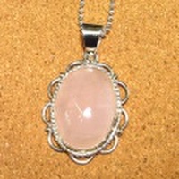 シルバー925 ローズクォーツ ハンドメイドペンダントトップ ST-179