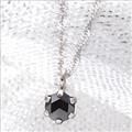 ジェムケリーK10ホワイトゴールドローズカットブラックダイヤモンドネックレス